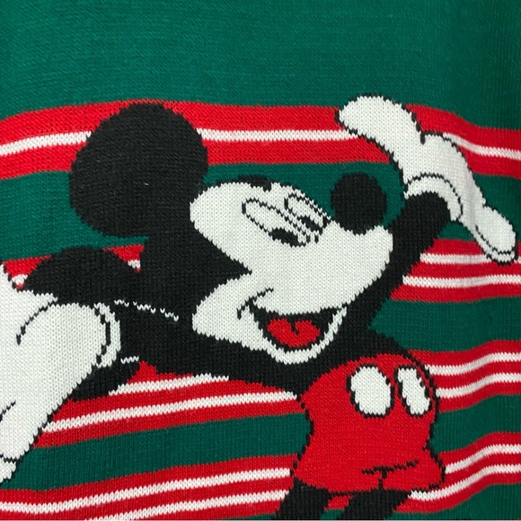 Vintage Disney Mickey Mouse Knit Sweater Mickey & Co Adult Size Medium 90s Xmas - Picture 2 of 6